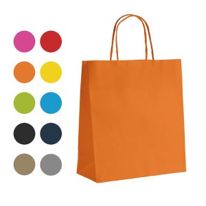 Kraft paper bag, smooth, orange, 25x10x32 cm, SWK031-OR