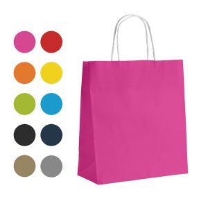 Kraft paper bag, smooth, pink, 35x14x40 cm, SWK039-RO