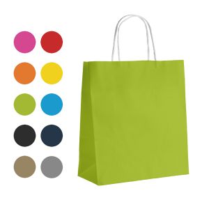 Kraft paper bag, smooth, light green, 35x14x40 cm, SWK038-A