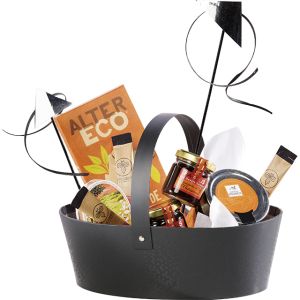 Овална картонена кошница "LIGHTS AND SHADOWS", с прибиращa се дръжкa, 25x19x8 см, ND142