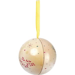 Метална Топка за окачване със сатенена панделка ENCHANTED NATURE, бежово/златно 7.0 x 7.0 cm, TB006S