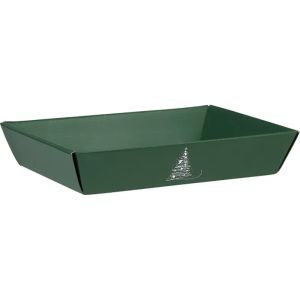 Cardboard tray WINTER ELEGANCE, green/white 34.0 x 21.0 x 7.3 cm, CP344M-V