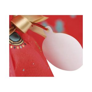 Polypropylene bag "CHRISTMAS MOSAIC" green/red with gold satin ribbon, 33.0 x 55.0 cm, SC096P