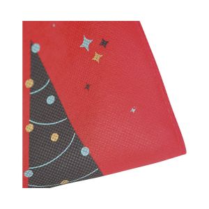 Polypropylene bag "CHRISTMAS MOSAIC" green/red with gold satin ribbon, 33.0 x 55.0 cm, SC096P