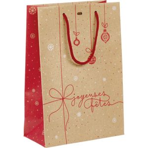 Paper bag "WINTER SURPRISES" in red/white, 20.0 x 10.0 x 29.0 cm, SB1071S