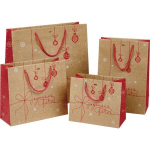 Paper bag "WINTER SURPRISES" in red/white, 20.0 x 10.0 x 29.0 cm, SB1071S