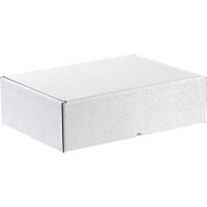 Rectangular cardboard box in white color, 34.2 x 25.0 x 10.5 cm, CPV003M-W