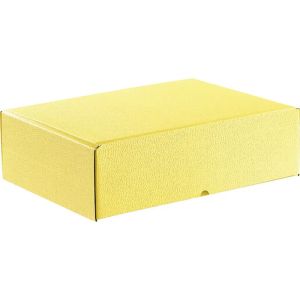 Rectangular cardboard box in yellow color, 34.2 x 25.0 x 10.5 cm, CPV006M-Y