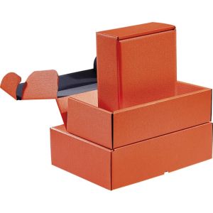 Rectangular cardboard box in orange color, 34.2 x 25.0 x 10.5 cm, CPV007M-O