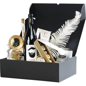 Rectangular cardboard box in black color, 34.2 x 25.0 x 10.5 cm, CPV001M-K