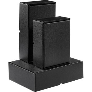 Rectangular cardboard box in black color, 34.2 x 25.0 x 10.5 cm, CPV001M-K