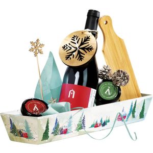 Cardboard rectangular box "SNOWY COUNTRY", with hot stamping, 44.0 x 12.0 x 7.0 cm, BF486L