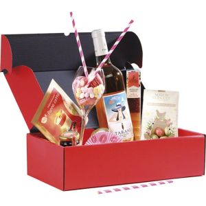 Rectangular cardboard box in red color "RED CARPET", 33x18.5x9.5 cm, CPV002P-TR