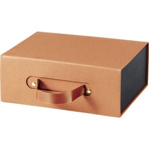 Rectangular cardboard box "HAVANA" with magnetic closure in brown color, 23.5x18.5x9.0 cm, CP300S-HA