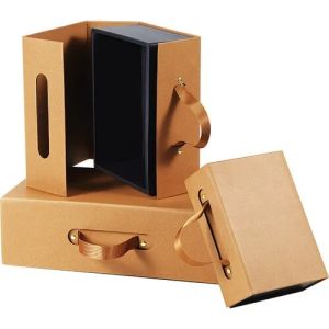 Rectangular cardboard box "HAVANA" with magnetic closure in brown color, 23.5x18.5x9.0 cm, CP300S-HA