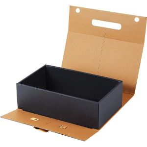 Rectangular cardboard box "HAVANA" with magnetic closure in brown color, 23.5x18.5x9.0 cm, CP300S-HA