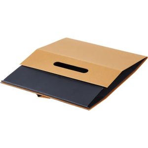 Cardboard rectangular box "briefcase" type "HAVANA" with magnetic closure in brown color, 33.5x20.0x10.5 cm, CP300P-HA