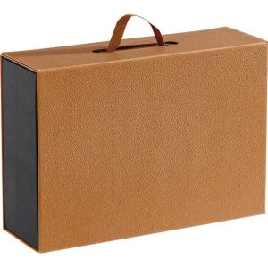 Rectangular cardboard box "HAVANA" with magnetic closure in brown color, 37.3x26.5x12.5 cm, CP300G-HA