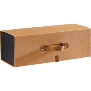 Rectangular cardboard box "HAVANA" with magnetic closure in brown color, 37.0x15.0x13.0 cm, CP306L-HA