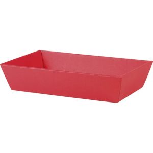 Rectangular cardboard tray in red color, 34.0x21.0x7.3 cm, CP314M-TR