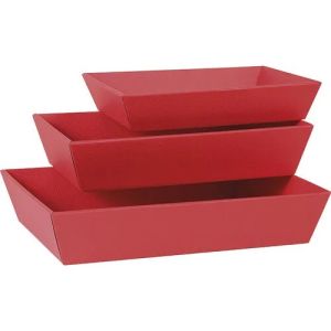 Rectangular cardboard tray "TAPIS ROUGE" in red color, 37.0x28.0x7.3 cm, CP315G-TR