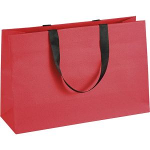 Red paper bag with black handles "RED CARPET", 35.5x11.5x23.0 cm, SB742P