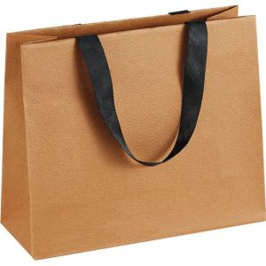 Brown paper bag with black handles "HAVANA", 25.5x10.0x21.5 cm, SB731S