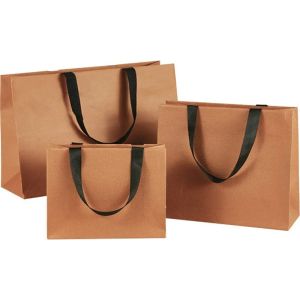 Brown paper bag with black handles "HAVANA", 35.5x11.5x23.0 cm, SB732P