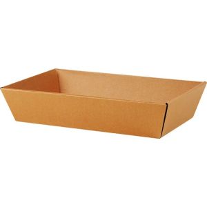 Rectangular cardboard tray "HAVANA" in brown color, 34.0x21.0x7.3 cm, CP304M-HA