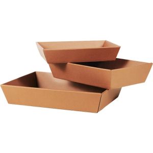 Rectangular cardboard tray "HAVANA" in brown color, 34.0x21.0x7.3 cm, CP304M-HA