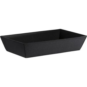 Rectangular cardboard tray in black color, 34.0x21.0x7.3 cm, CP324M-K