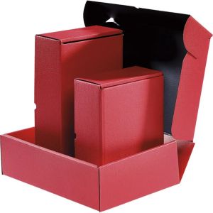 Rectangular cardboard box in red color "RED CARPET", 25.0x18.5x9.5 cm, CPV002S-TR