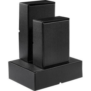 Rectangular cardboard box in black color, 33.0x18.5x9.5 cm, CPV001P-K