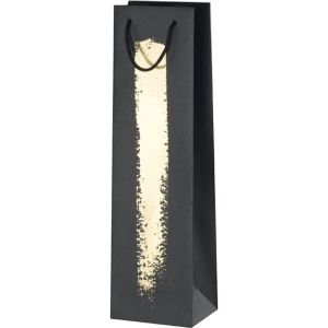 Paper bag for 1 bottle in black and gold, 11.0x9.0x39.0 cm., SB017-1BOR